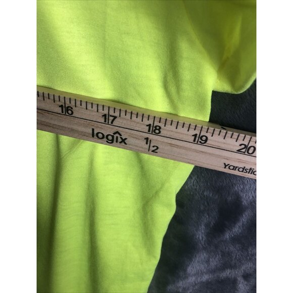 Gildan Womens American Beauty Graphic T-Shirt Neon Yellow Cotton Blend Short Sle - Picture 5 of 9